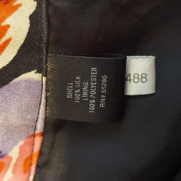 Express Design Studio Silk Floral A-Line Midi Skirt Sz 4 Black Red Purple Green - Picture 12 of 16